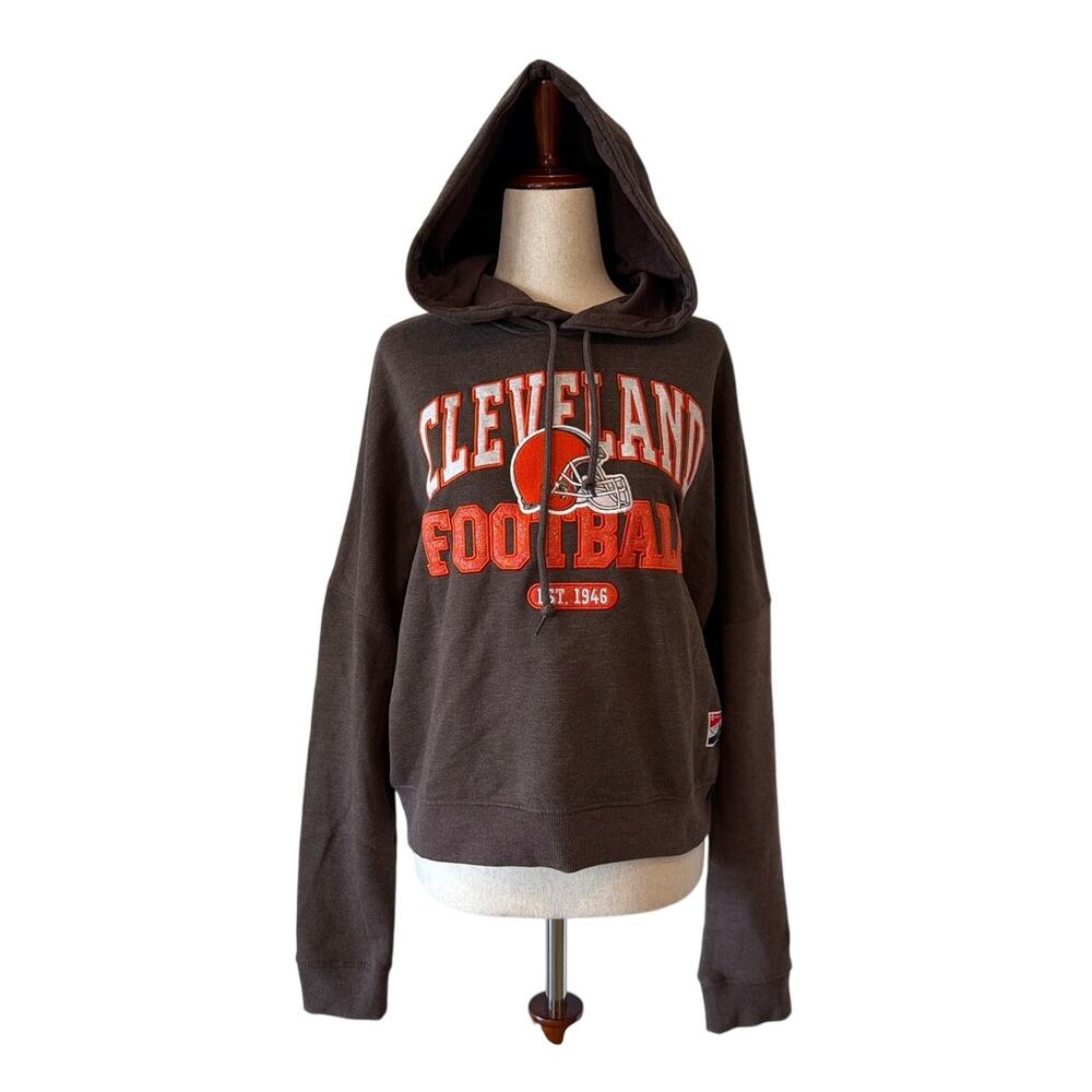 NWT New Era Cleveland Browns Women’s Oversized Football Hoodie Brown Medium